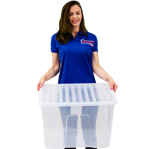 80L Clear Plastic Storage Box - Smartpackaging.direct